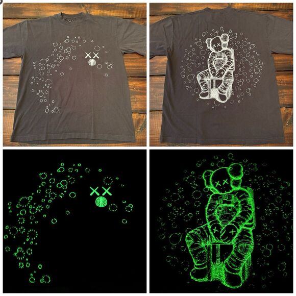 KAWS x Kid Cudi Moon Man Glow in the Dark Tee Shirt